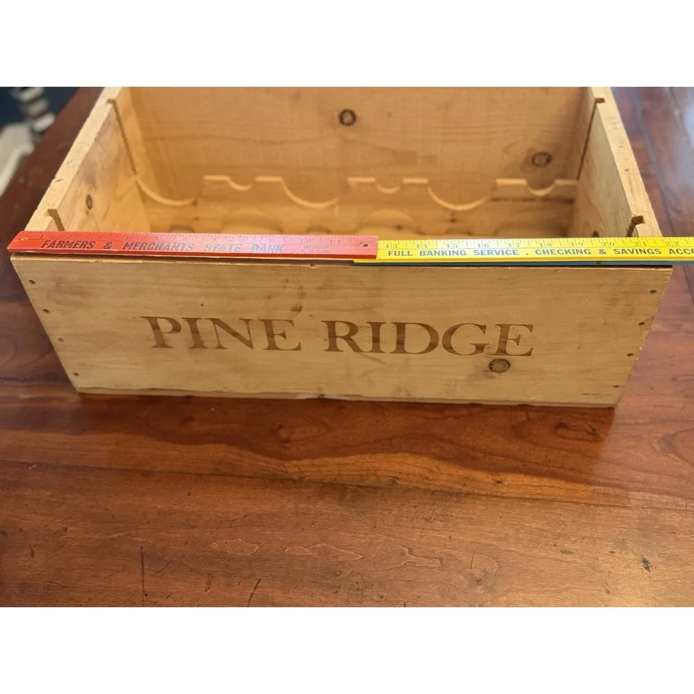 Pine Ridge Vineyards Napa Valley Wooden Wine Crate Box Storage Shabby Chic